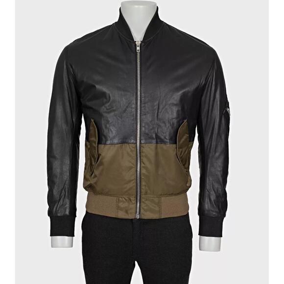 Alexander McQueen McQ Faux Leather & Textile Jacket Sz.44/XS - Picture 1 of 4